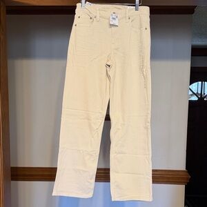 Cream Wide-Leg American Eagle Jeans